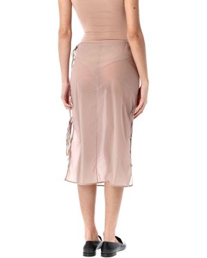 Low Classic Midi Skirt Button Loop in Pink | Lyst