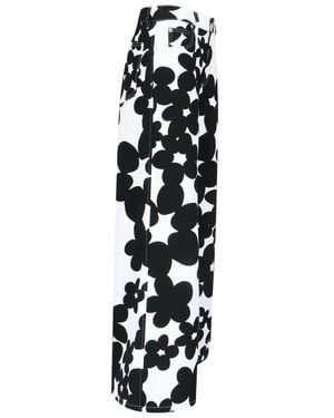 Marni Dillies" Floral Print Wide-Leg Pants - White