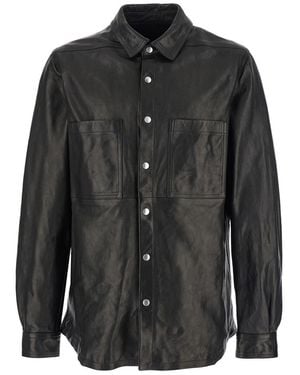 Rick Owens Jacket With Classic Collar - Black