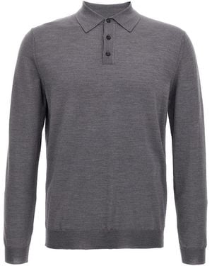 Zanone Virgin Wool Polo Shirt - Grey