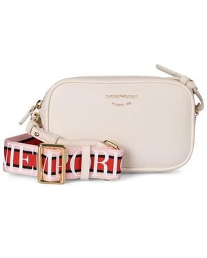 Emporio Armani Camera Shoulder Bag Printed With Deer - White