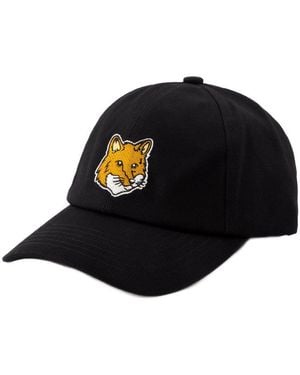 Maison Kitsuné Large Fox Head 6P Cap - Black