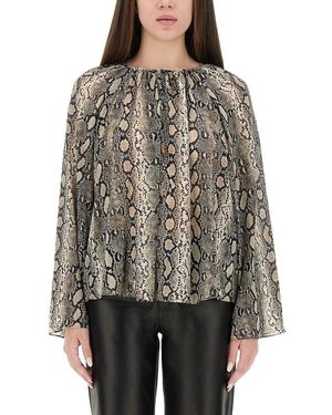 MICHAEL Michael Kors Animal Print Blouse - Gray
