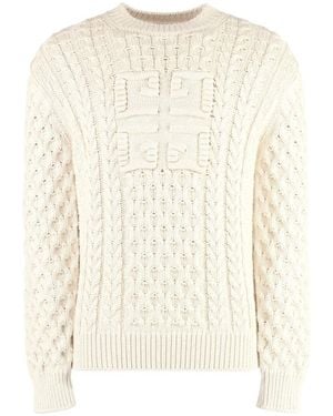 Givenchy Logo Cotton Crewneck Sweater - Natural