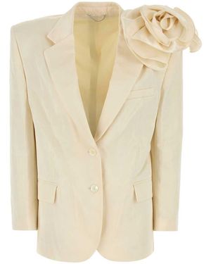 Magda Butrym Ivory Viscose Blend Blazer - Natural