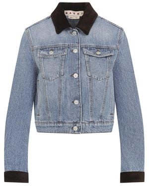 Marni Cropped Denim Jacket - Blue