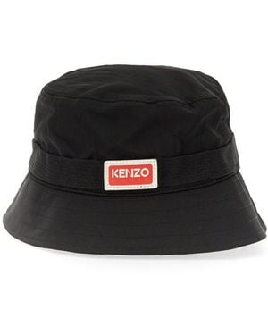KENZO Bucket Hat With Logo - Black
