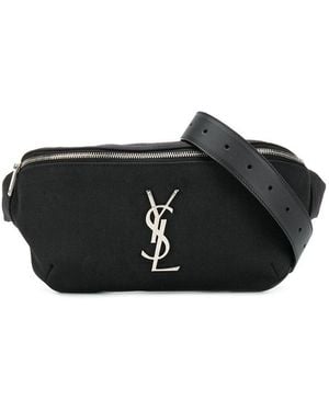 Saint Laurent Monogram Leather Belt Bag - Black