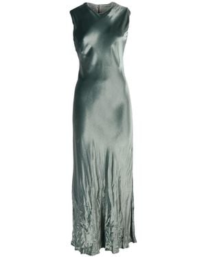 Alberta Ferretti Sleeveless Maxi Dress With Subtle Sheen And Flared Hem - Green