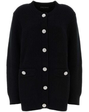 Dolce & Gabbana Wool Oversize Cardigan - Black
