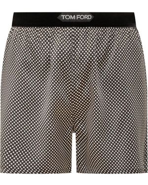 Tom Ford Short Trousers With Polka Dot Print - Black