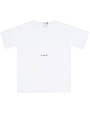 Saint Laurent Boyfriend T-Shirt With Logo - White