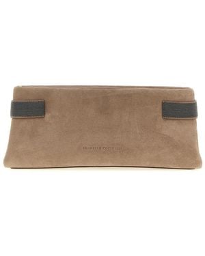 Brunello Cucinelli 'Essence' Pouch - Brown