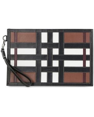 Burberry Leather Flat Pouch - Gray