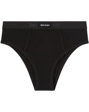 Palm Angels Logo Cotton Coulottes - Black