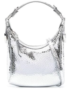 BY FAR Cosmo Metallic Handbag - White