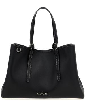 Gucci Medium 'Gg Emblem' Shopping Bag - Black