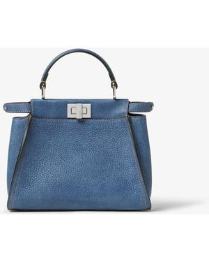 Fendi "Peekaboo" Mini Crossbody Bag - Blue