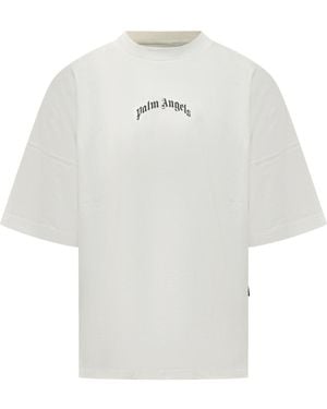 Palm Angels Logo Over Tee. - White
