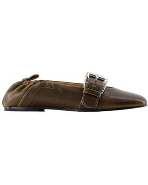 Ganni Butterfly Ballerinas - Brown