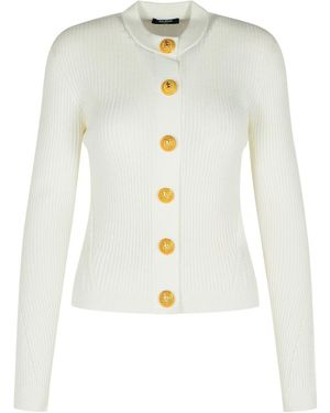 Balmain White Viscose Blend Sweater