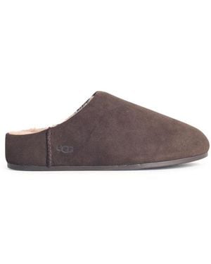 UGG 'Elea Slip-On' Leather Slippers - Brown
