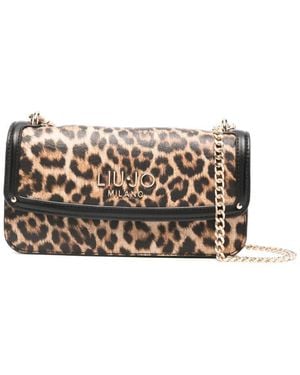 Liu Jo Leopard Print Shoulder Bag - White
