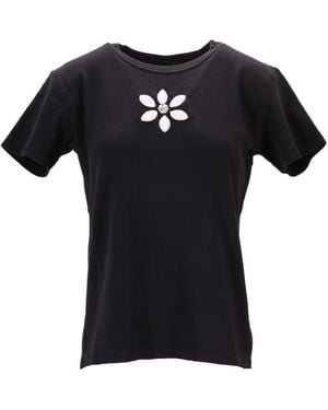 MERYLL ROGGE Fitted T-Shirt W/ Embroidery - Black
