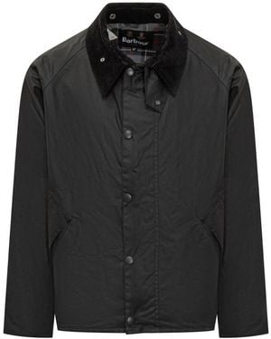 Barbour Heritage Select Barbour Waxed Jacket With Velvet Collar - Black