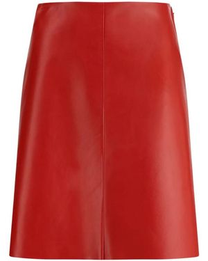 Miu Miu Nappa Leather Skirt - Red