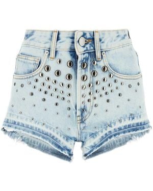 Alessandra Rich Denim Shorts - Blue
