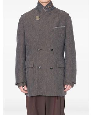 Kolor "jacket 02" Split Double Breast Coat Clothing - Gray