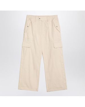 adidas Originals Ivory Cotton Cargo Pants - Natural