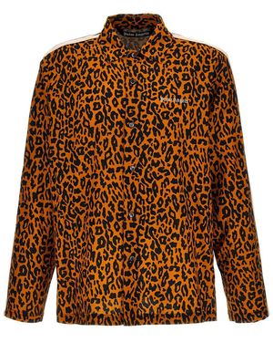 Palm Angels 'Cheetah Track' Shirt - Brown