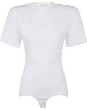 Magda Butrym Short Sleeves Bodysuit - White