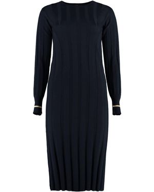 Max Mara Leccio Virgin Wool Dress - Blue