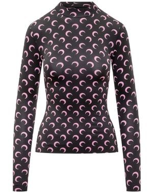 Marine Serre Top Moon Jersey - Blue