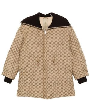 Gucci Gg Canvas Parka Coat - Natural