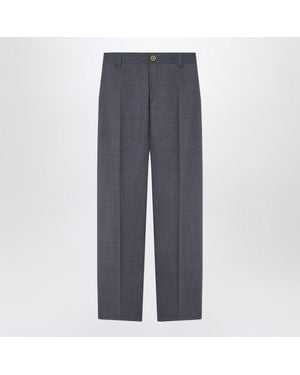 Versace Anthracite Wool Jogger Trousers - Grey