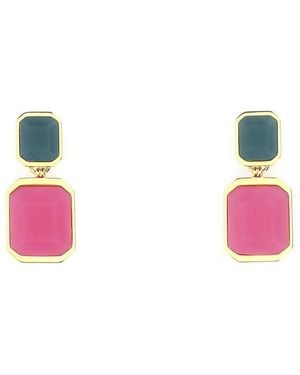 Saint Laurent Golden Metal Earrings - Pink