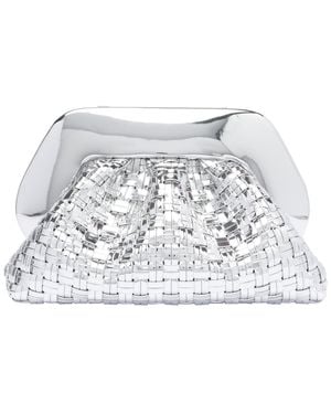 THEMOIRÈ Tia Weaved Laminated Shoulder Bag - White