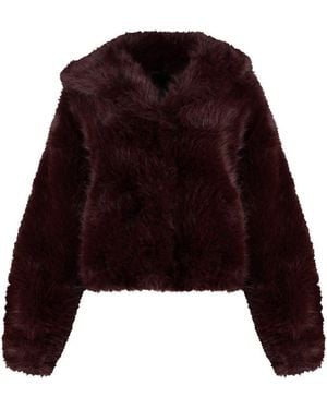 BB COUTURE Mink Faux Fur Jacket - Red