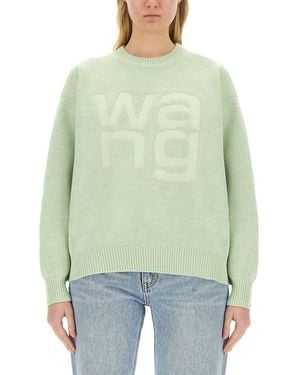 T By Alexander Wang Logo-Embellished T-Shirt - Green