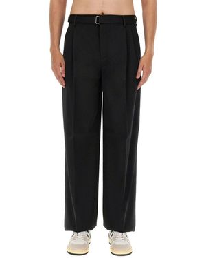Lanvin Tailored Wool Wide Leg Pants - Black