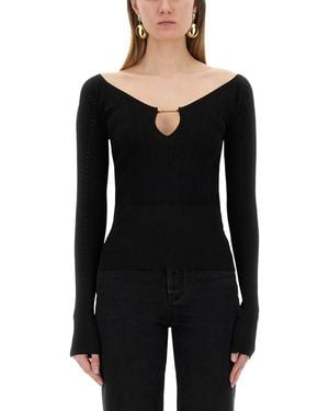 Jacquemus Slim Fit Top With Deep V-Neckline in Brown | Lyst