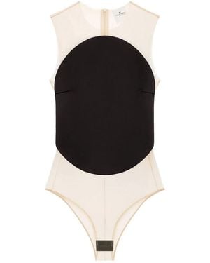 Courreges "Illusion Circle" Satin Bodysuit - Black