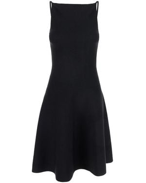 Semicouture Mini Dress With Open Back - Blue