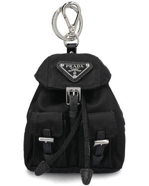 Prada "Mini Icon" Re-Nylon Bag Charm - Black