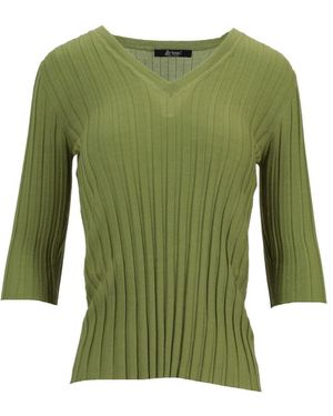 LA ROSE V Neck Cash/silk Green