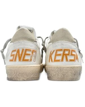 Golden Goose Ballstar Nappa Upper Toe And Spur Suede Star Leather Heel - White